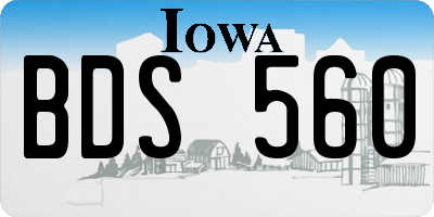 IA license plate BDS560