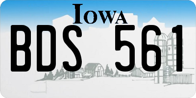 IA license plate BDS561