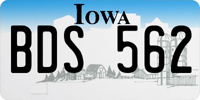 IA license plate BDS562