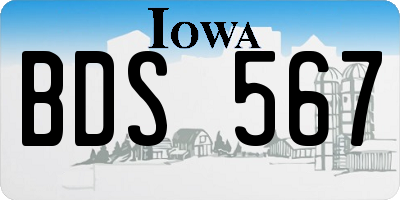 IA license plate BDS567