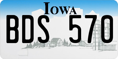 IA license plate BDS570