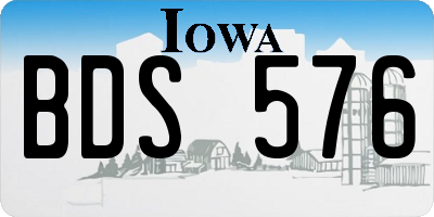 IA license plate BDS576