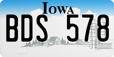 IA license plate BDS578