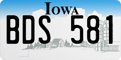 IA license plate BDS581