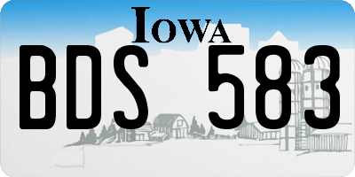 IA license plate BDS583