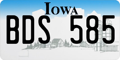 IA license plate BDS585