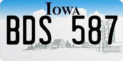IA license plate BDS587