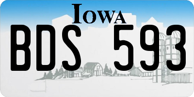 IA license plate BDS593