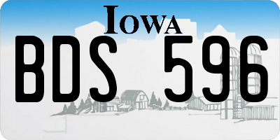 IA license plate BDS596