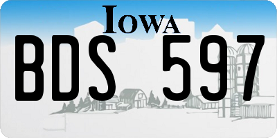 IA license plate BDS597