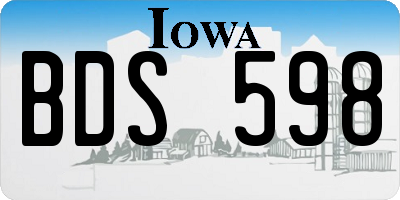 IA license plate BDS598
