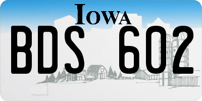 IA license plate BDS602