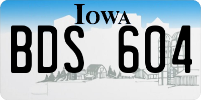 IA license plate BDS604