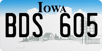 IA license plate BDS605
