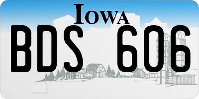 IA license plate BDS606