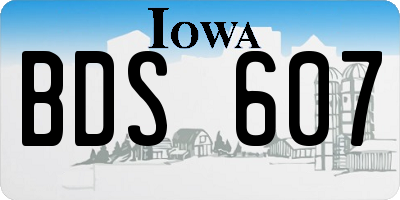 IA license plate BDS607