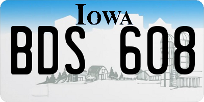 IA license plate BDS608