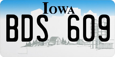 IA license plate BDS609