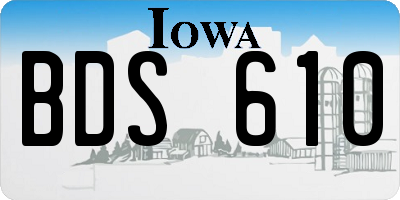 IA license plate BDS610