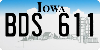 IA license plate BDS611