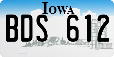 IA license plate BDS612