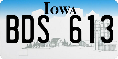IA license plate BDS613