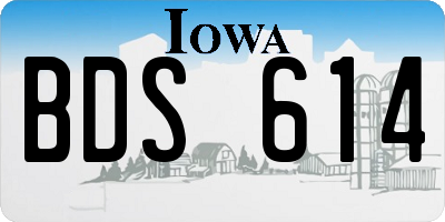 IA license plate BDS614