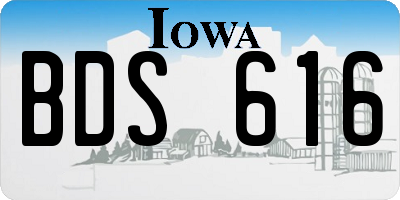 IA license plate BDS616