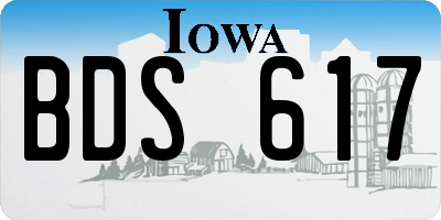 IA license plate BDS617