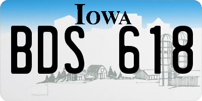 IA license plate BDS618
