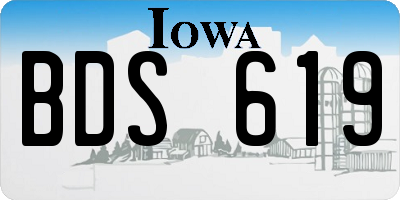 IA license plate BDS619