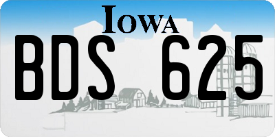 IA license plate BDS625