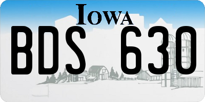 IA license plate BDS630