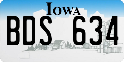 IA license plate BDS634
