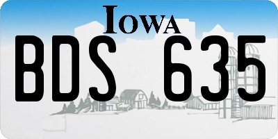 IA license plate BDS635