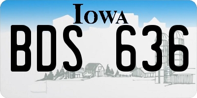 IA license plate BDS636