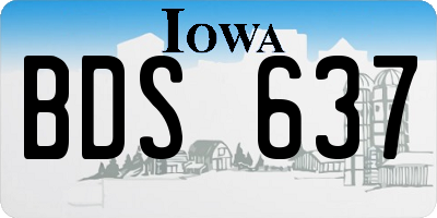 IA license plate BDS637