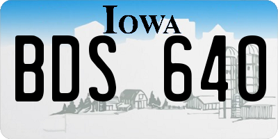 IA license plate BDS640