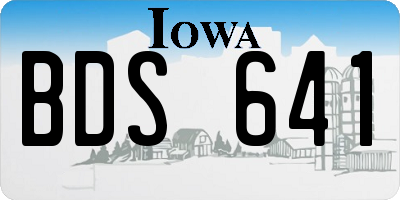 IA license plate BDS641