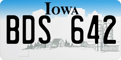 IA license plate BDS642