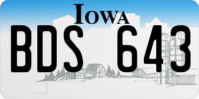 IA license plate BDS643