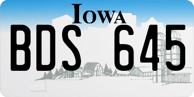 IA license plate BDS645