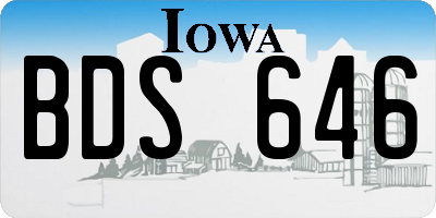 IA license plate BDS646