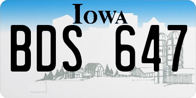 IA license plate BDS647