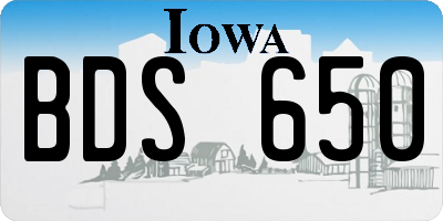 IA license plate BDS650
