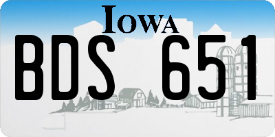 IA license plate BDS651