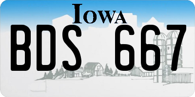 IA license plate BDS667