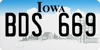IA license plate BDS669