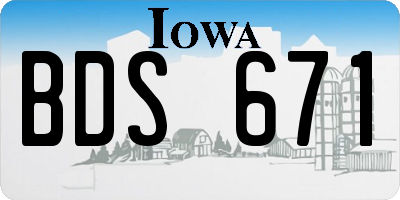 IA license plate BDS671