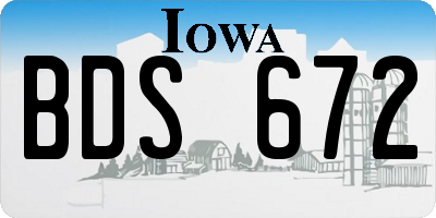 IA license plate BDS672